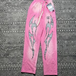 HELLSTAR NEW Pink Flame Graphic Sweatpants Capsule 10 Edition Men's Small
